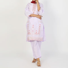 Women's Jacquard 2Pcs Suit - Light Purple