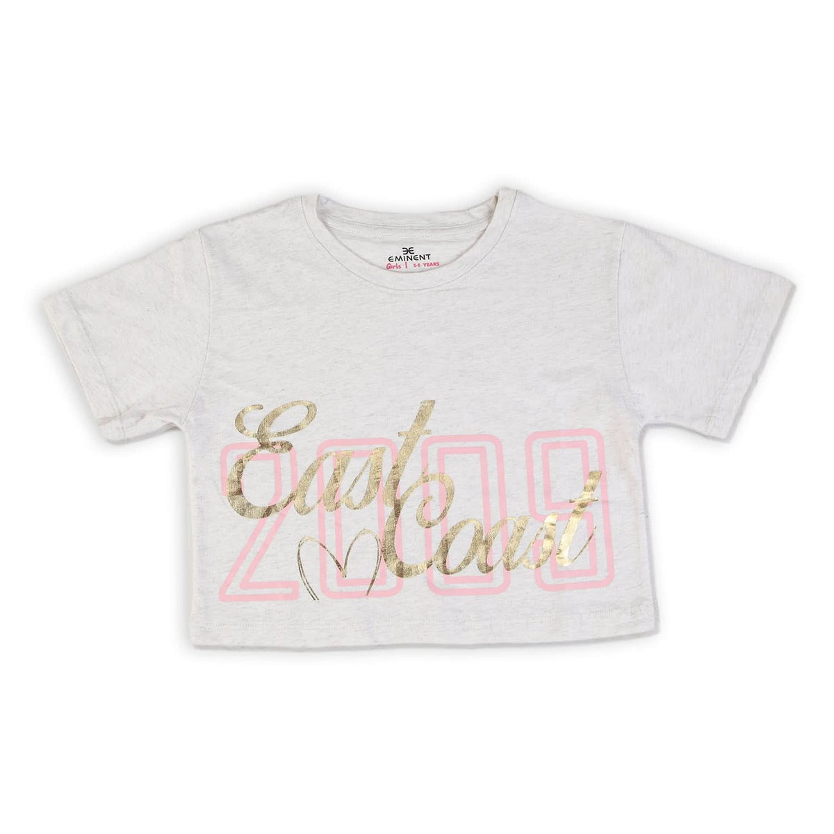 Eminent Girls Half Sleeves T-Shirt - Oatmeal, Girls T-Shirts, Eminent, Chase Value