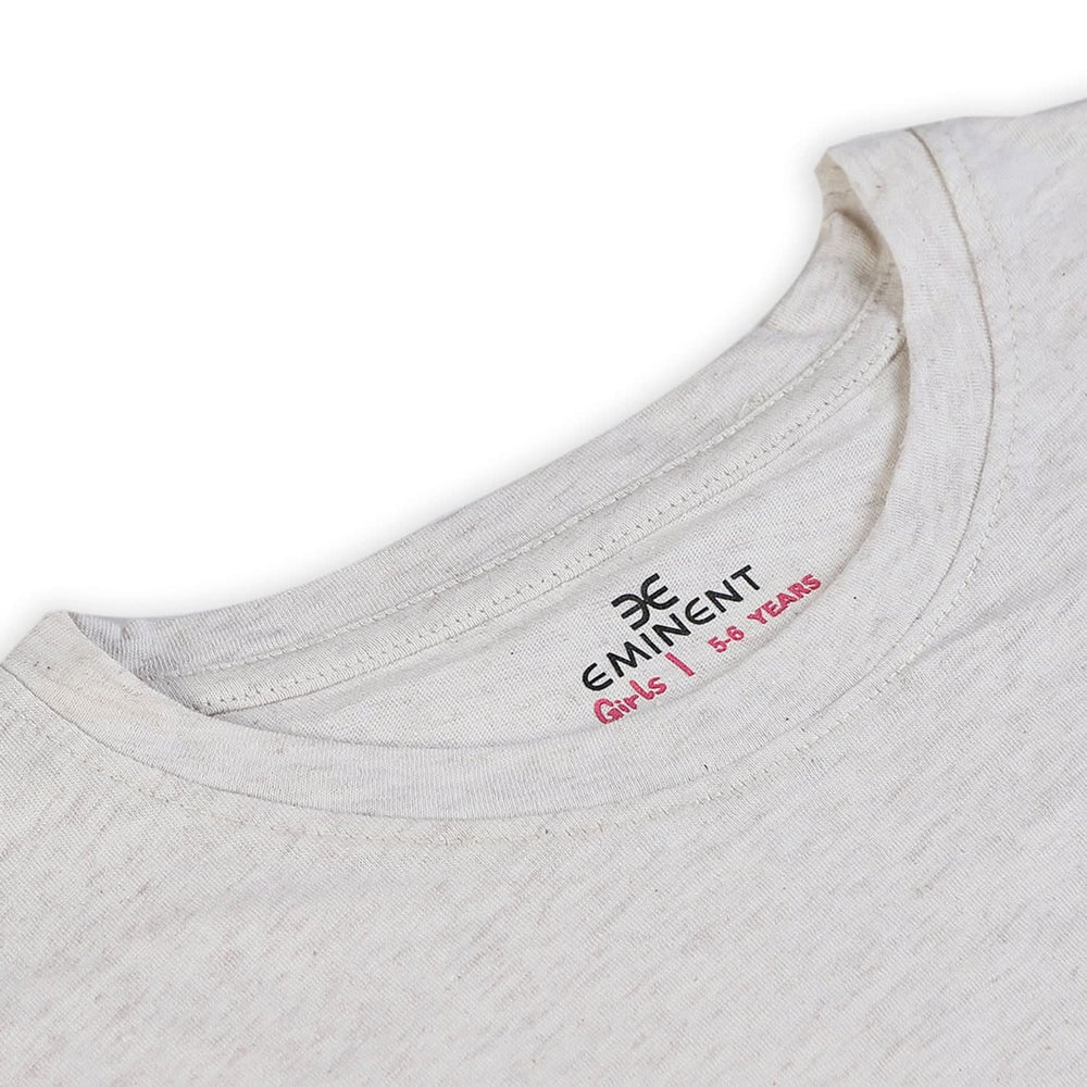 Eminent Girls Half Sleeves T-Shirt - Oatmeal, Girls T-Shirts, Eminent, Chase Value