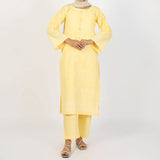 Women's Embroidered 2 Pcs Suit - Yellow, Women Shalwar Suits, Chase Value, Chase Value