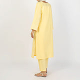 Women's Embroidered 2 Pcs Suit - Yellow, Women Shalwar Suits, Chase Value, Chase Value