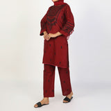 Women's Fancy 2Pcs Suit - Maroon, Women Shalwar Suits, Chase Value, Chase Value