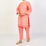 Women's Fancy 2Pcs Suit - Orange, Women Shalwar Suits, Chase Value, Chase Value