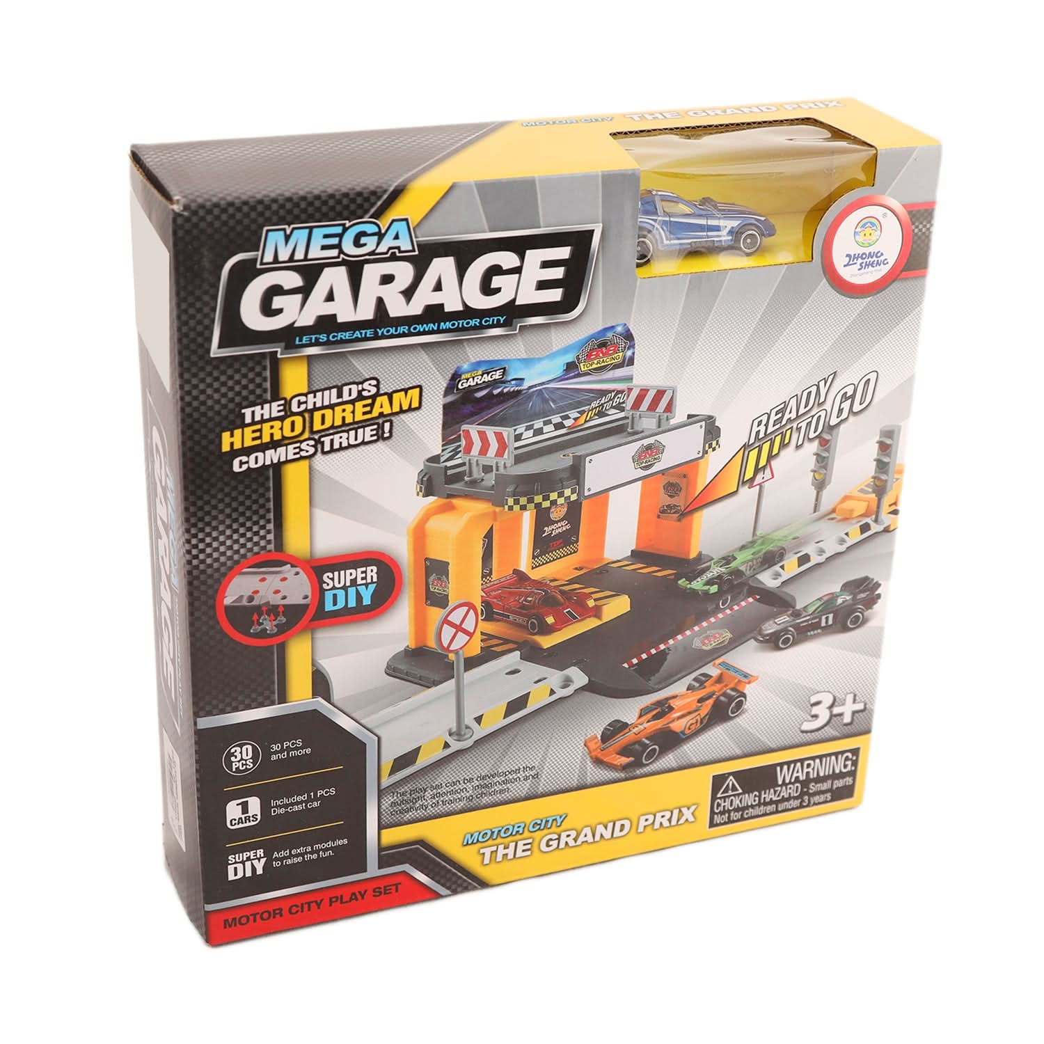 Motor City Mega Garage Play Set, Non-Remote Control, Chase Value, Chase Value