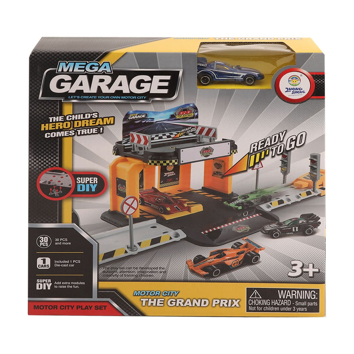 Motor City Mega Garage Play Set, Non-Remote Control, Chase Value, Chase Value