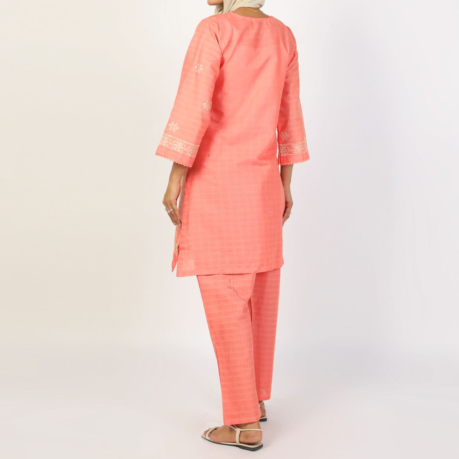 Women's Fancy 2Pcs Suit - Orange, Women Shalwar Suits, Chase Value, Chase Value