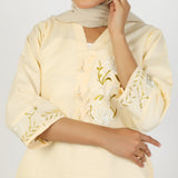 Women's Slub 2Pcs Suit - Cream, Women Shalwar Suits, Chase Value, Chase Value