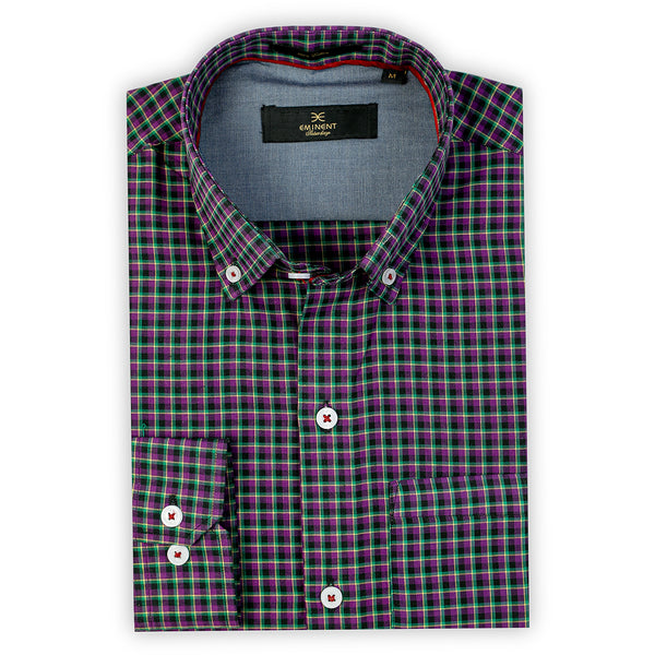 Eminent Men's Check Shirt - Purple
