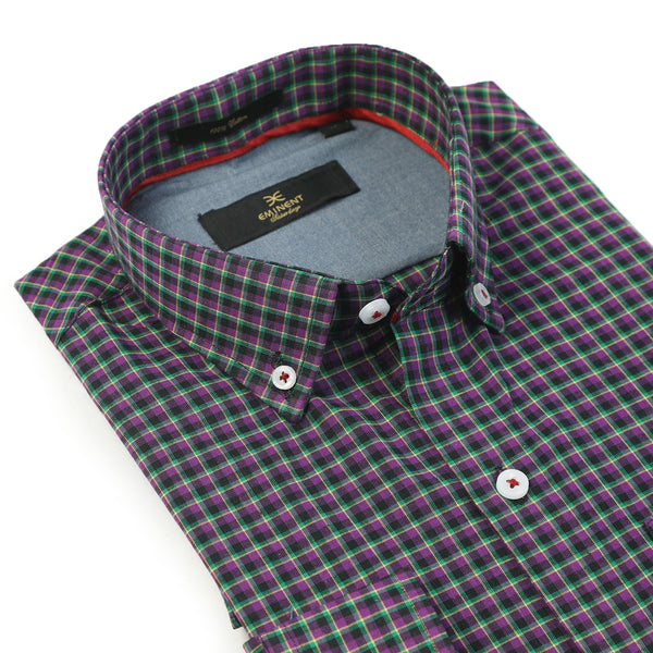 Eminent Men's Check Shirt - Purple