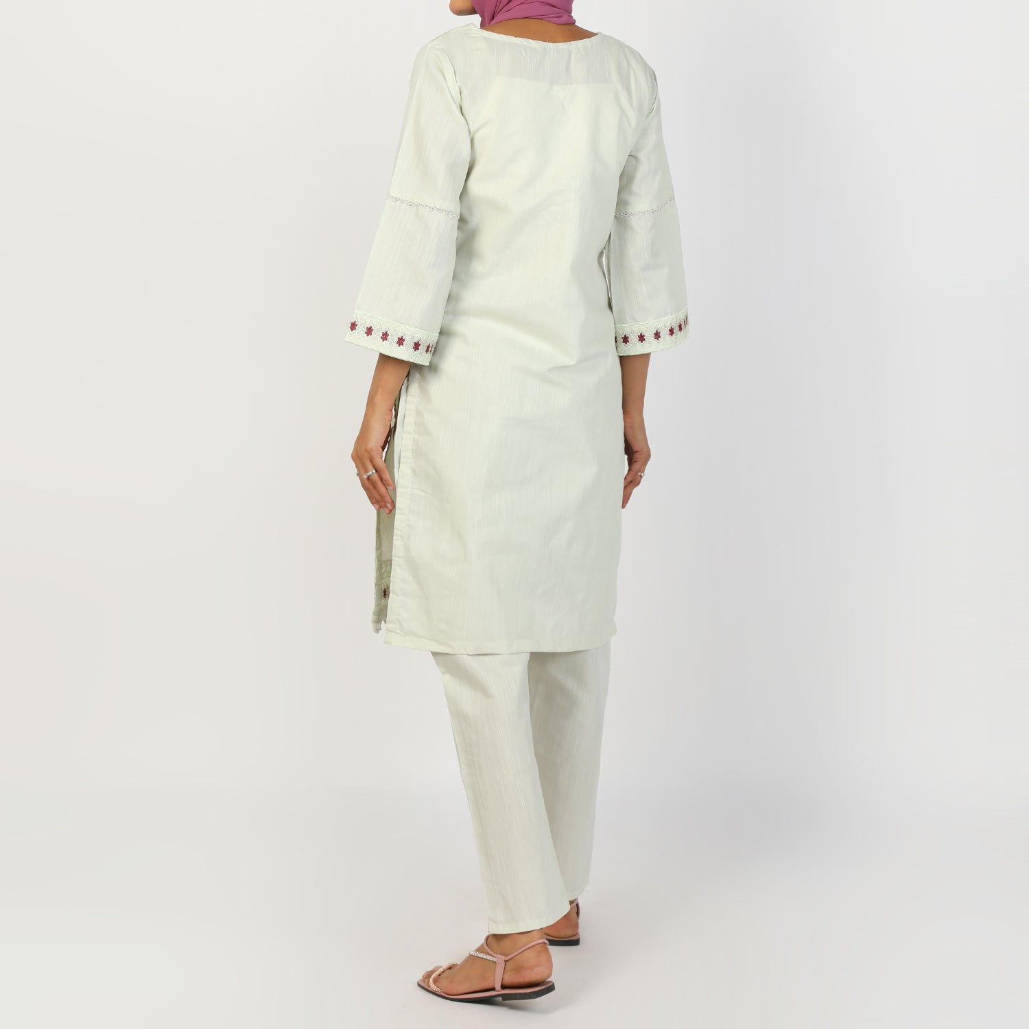 Women's Slub 2Pcs Suit - Light Green, Women Shalwar Suits, Chase Value, Chase Value