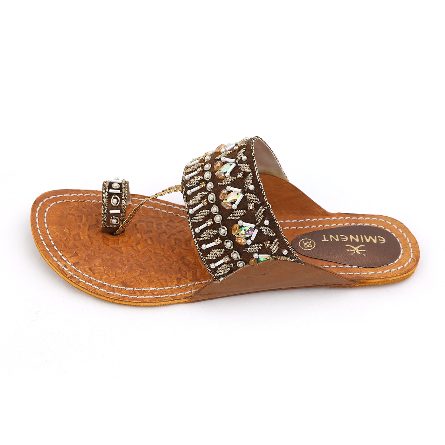 Eminent Women's Leather Kolhapuri Slipper - Brown, Women Slippers, Eminent, Chase Value