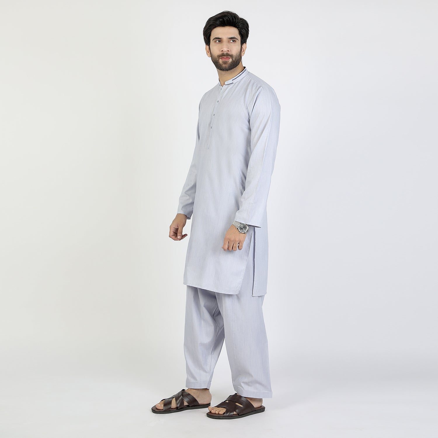 Men's Slim Fit Shalwar Suit - Blue, Men's Shalwar Kameez, Chase Value, Chase Value