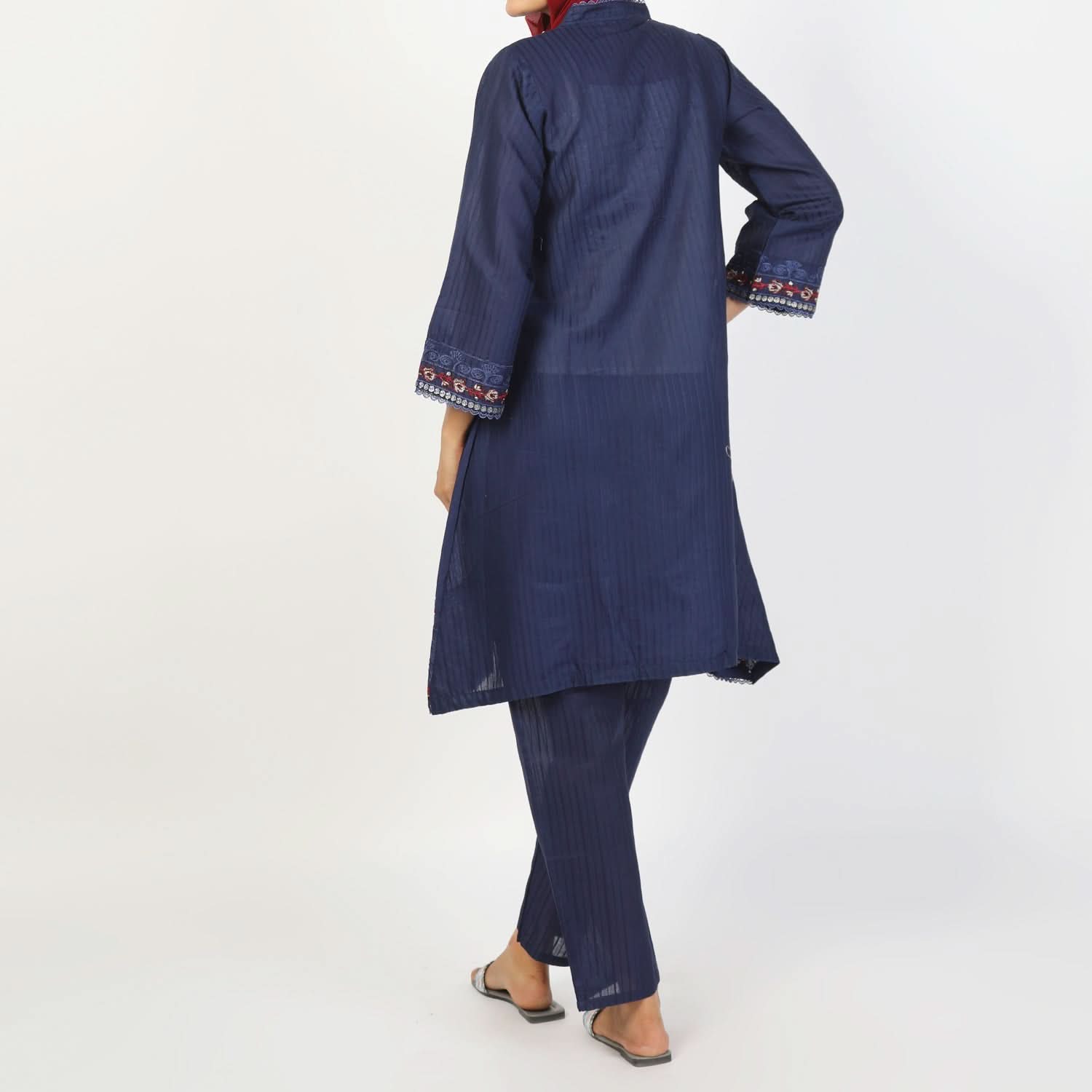 Women's Dorya 2Pcs Suit - Navy Blue, Women Shalwar Suits, Chase Value, Chase Value