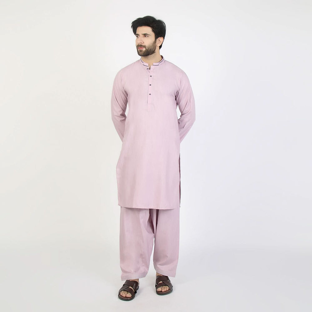 Men's Slim Fit Shalwar Suit - Tea Pink, Men's Shalwar Kameez, Chase Value, Chase Value