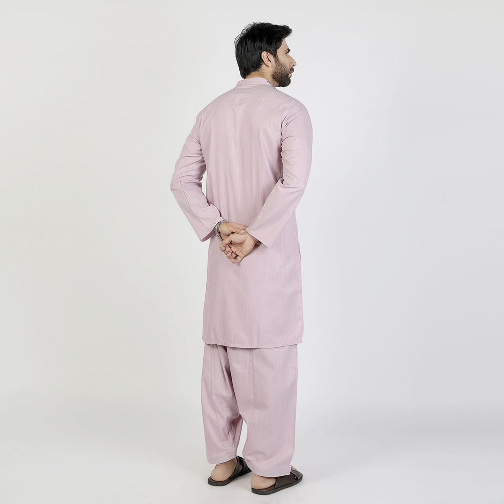 Men's Slim Fit Shalwar Suit - Tea Pink, Men's Shalwar Kameez, Chase Value, Chase Value