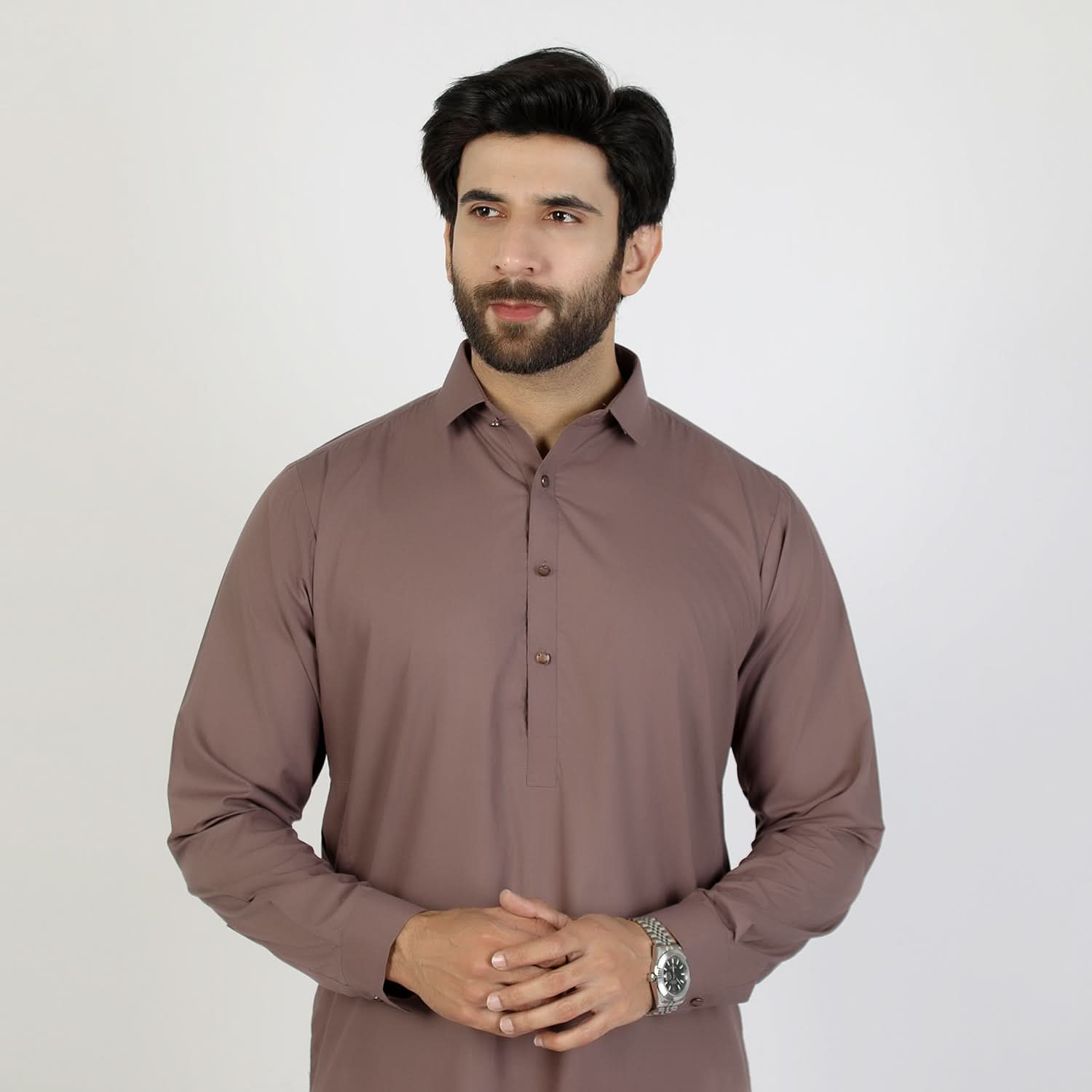 Eminent Men's Kameez Shalwar Plain Suit - Warm Grey, Men's Shalwar Kameez, Eminent, Chase Value