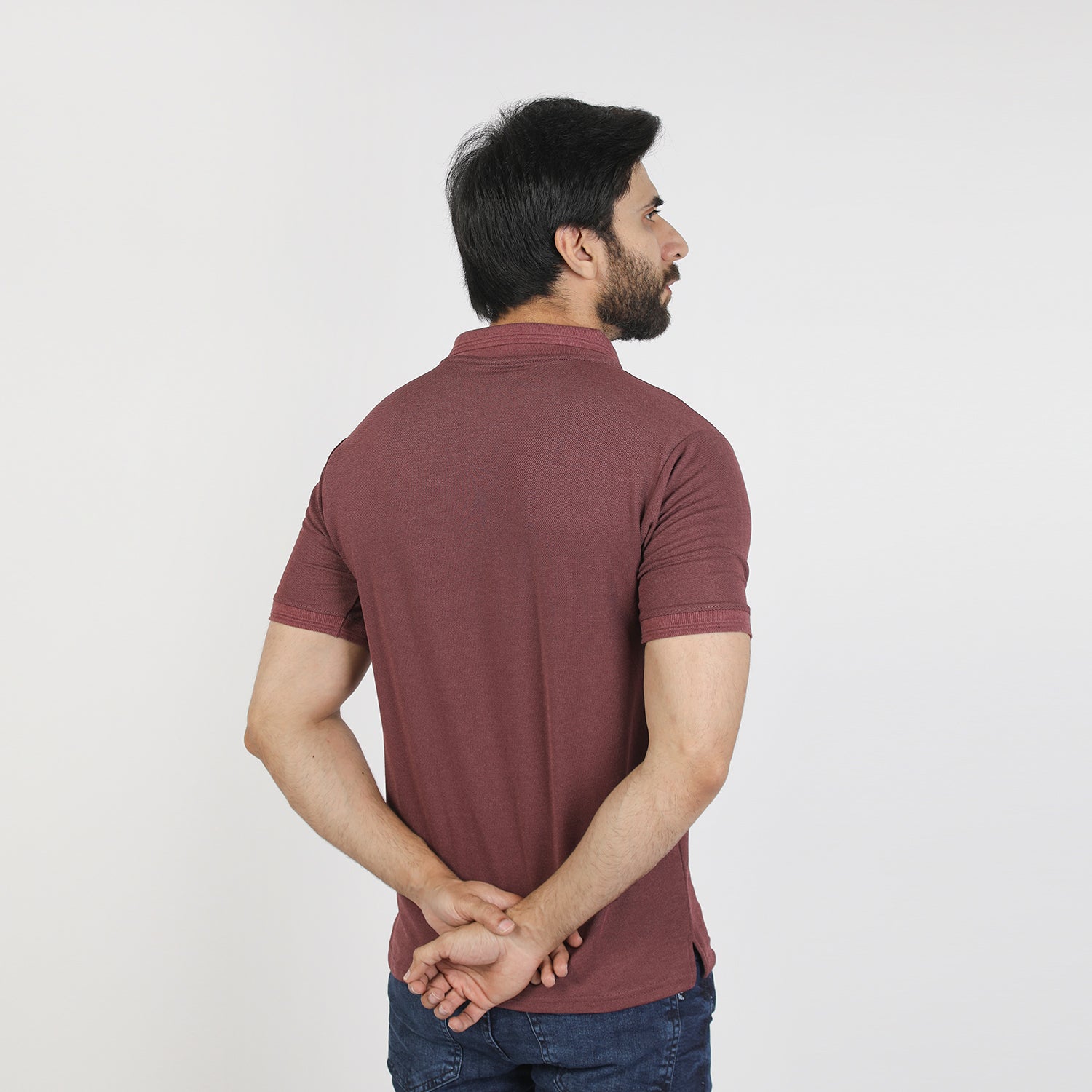 Men's Half Sleeves Polo T-Shirt - Purple, Men's T-Shirts & Polos, Chase Value, Chase Value