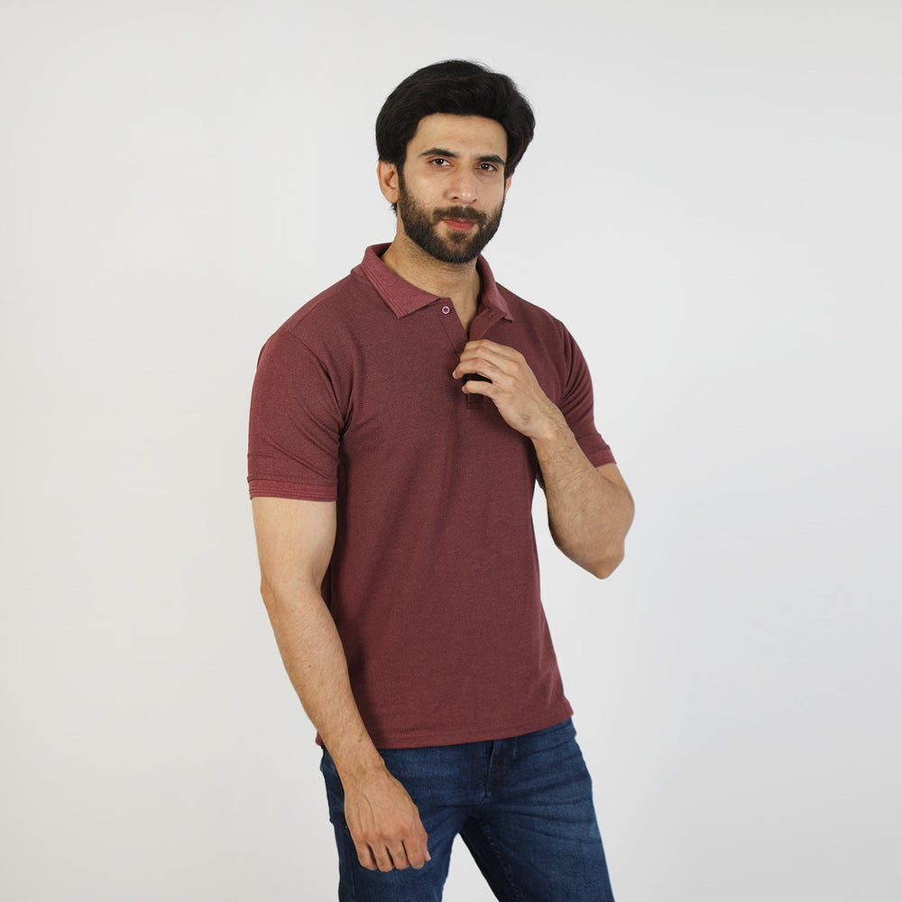 Men's Half Sleeves Polo T-Shirt - Purple, Men's T-Shirts & Polos, Chase Value, Chase Value