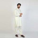 Eminent Men's Trim Fit Embrioded Shalwar Suit - Off White, Men's Shalwar Kameez, Eminent, Chase Value
