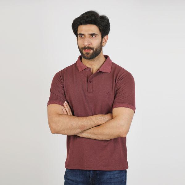 Men's Half Sleeves Polo T-Shirt - Purple