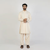 Eminent Men's Trim Fit Embrioded Shalwar Suit - Fawn, Men's Shalwar Kameez, Eminent, Chase Value
