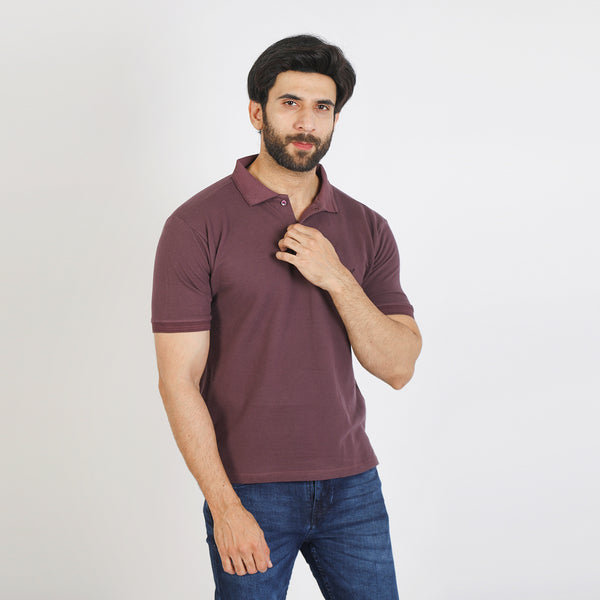 Men's Half Sleeves Polo T-Shirt - Maroon