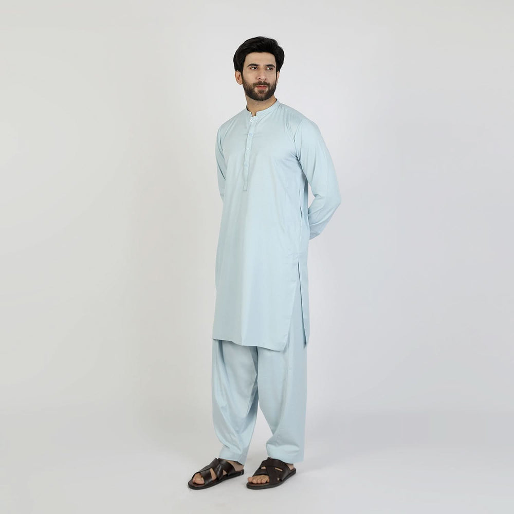 Eminent Men's Trim Fit Embrioded Shalwar Suit - Sky Blue, Men's Shalwar Kameez, Eminent, Chase Value