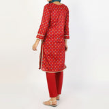 Women's Printed 3Pcs Suit - Maroon, Women Shalwar Suits, Chase Value, Chase Value