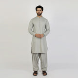Eminent Men's Trim Fit Embrioded Shalwar Suit - Grey, Men's Shalwar Kameez, Eminent, Chase Value