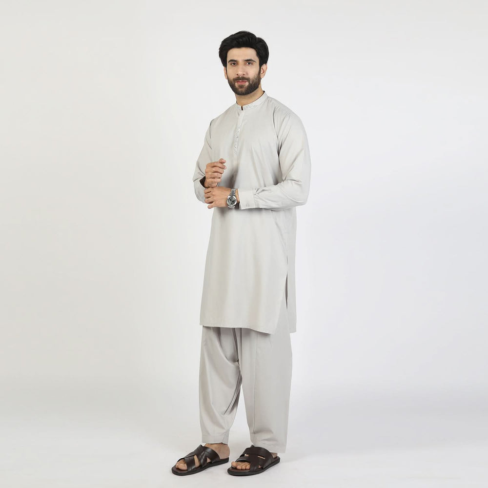 Eminent Men's Embroidered Shalwar Suit - Grey, Men's Shalwar Kameez, Eminent, Chase Value