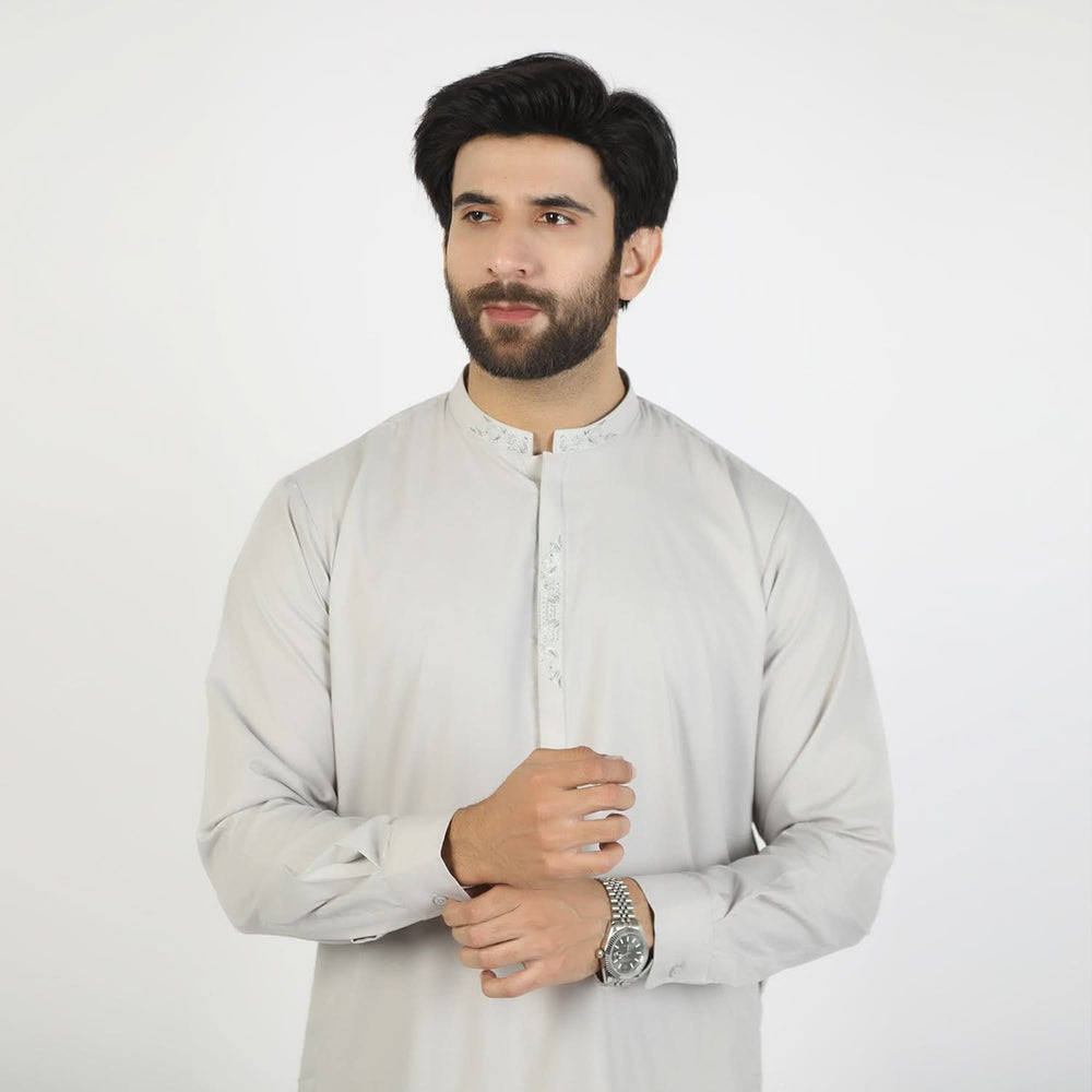 Eminent Men's Embroidered Shalwar Suit - Grey, Men's Shalwar Kameez, Eminent, Chase Value