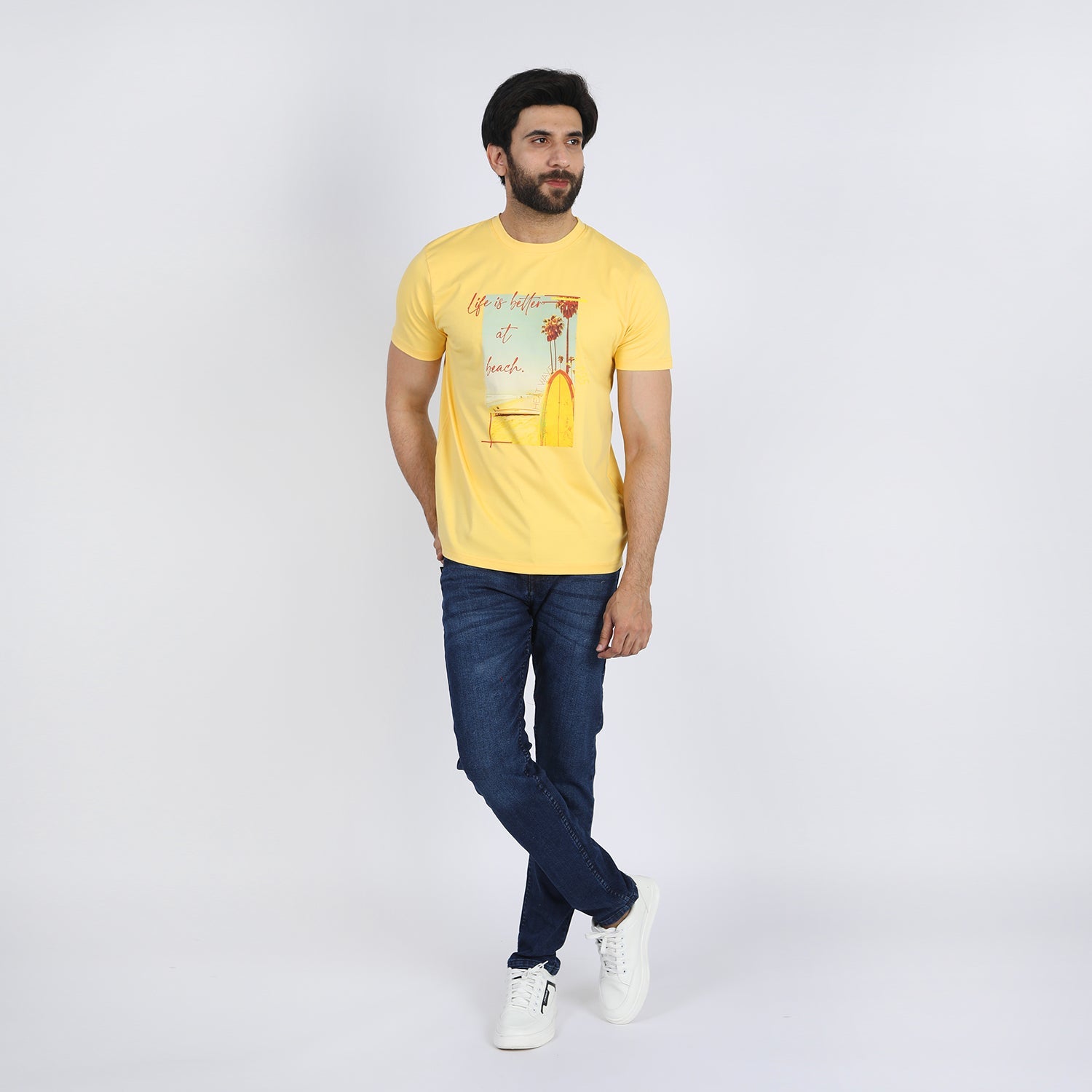 Eminent Men's Half Sleeves T-Shirt - Yellow, Men's T-Shirts & Polos, Eminent, Chase Value