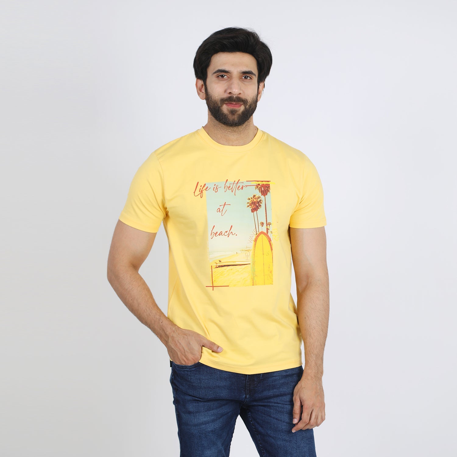 Eminent Men's Half Sleeves T-Shirt - Yellow, Men's T-Shirts & Polos, Eminent, Chase Value