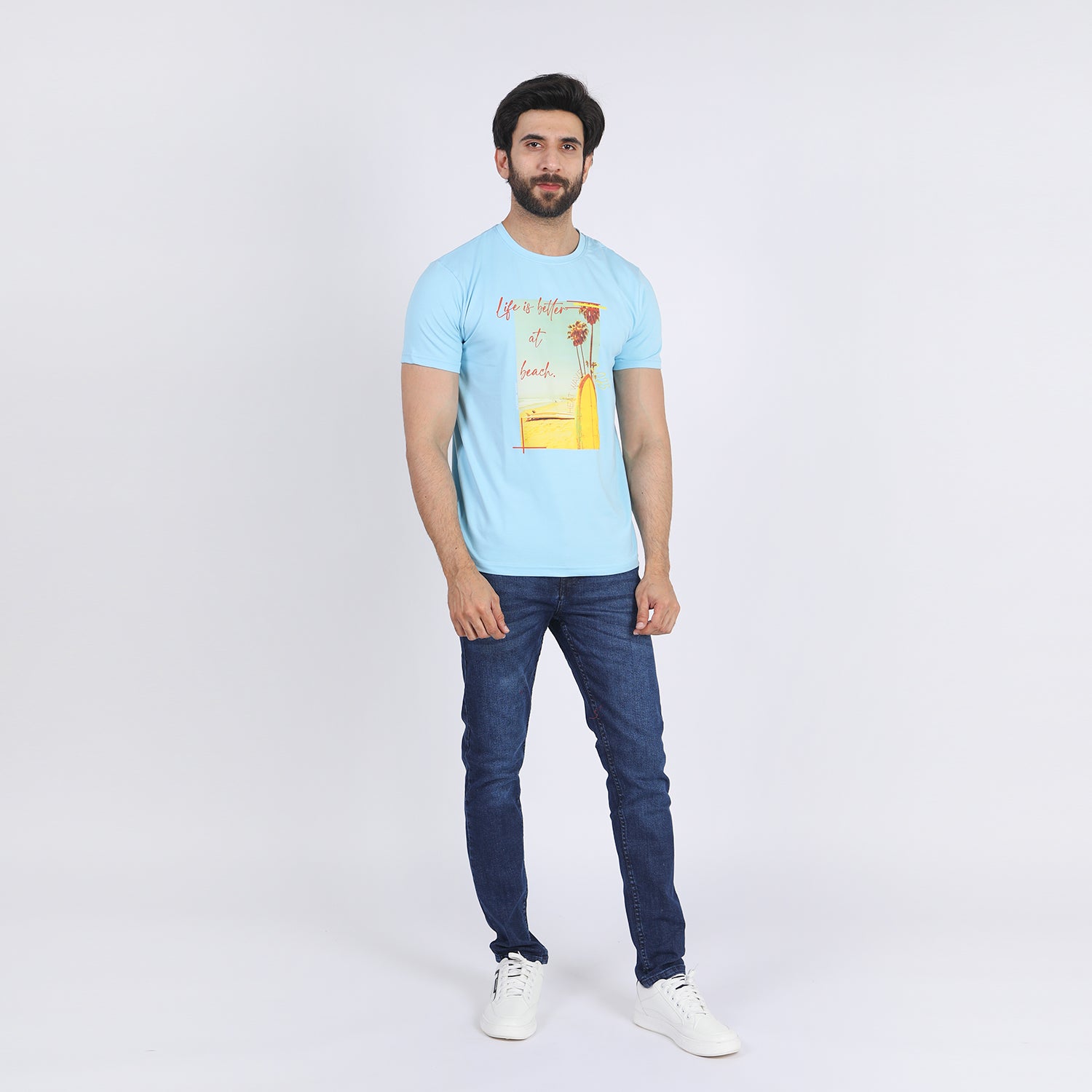 Eminent Men's Half Sleeves T-Shirt - Ice Blue, Men's T-Shirts & Polos, Eminent, Chase Value