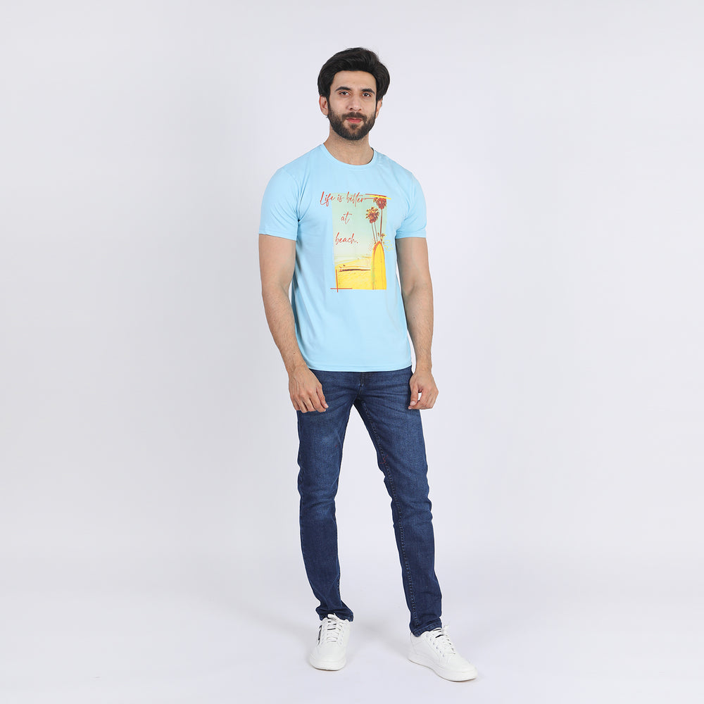 Eminent Men's Half Sleeves T-Shirt - Ice Blue, Men's T-Shirts & Polos, Eminent, Chase Value
