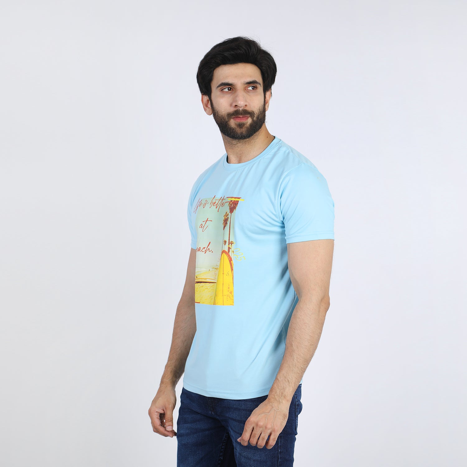 Eminent Men's Half Sleeves T-Shirt - Ice Blue, Men's T-Shirts & Polos, Eminent, Chase Value