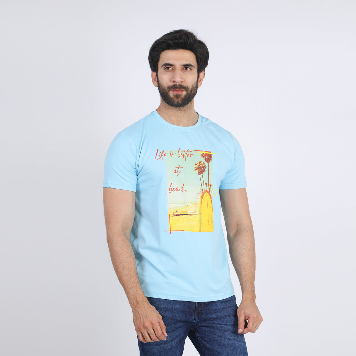 Eminent Men's Half Sleeves T-Shirt - Ice Blue, Men's T-Shirts & Polos, Eminent, Chase Value