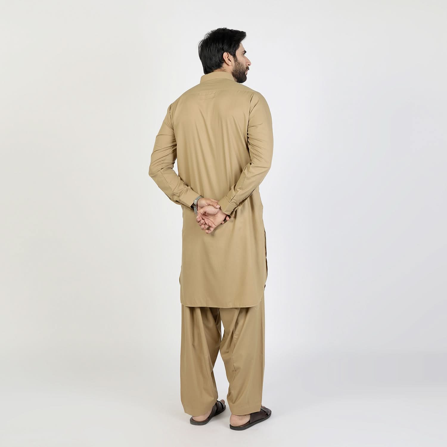 Eminent Men's Kameez Shalwar Plain Suit - Khaki, Men's Shalwar Kameez, Eminent, Chase Value