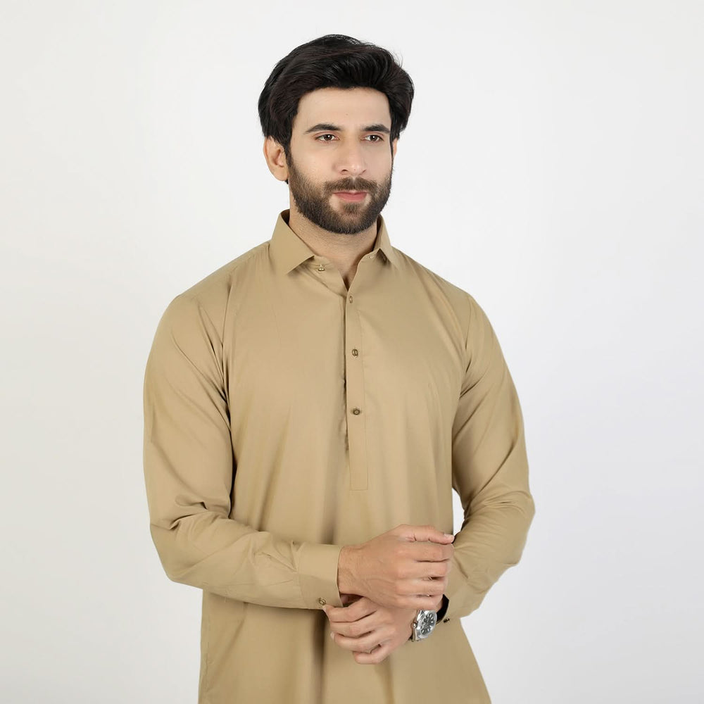 Eminent Men's Kameez Shalwar Plain Suit - Khaki, Men's Shalwar Kameez, Eminent, Chase Value