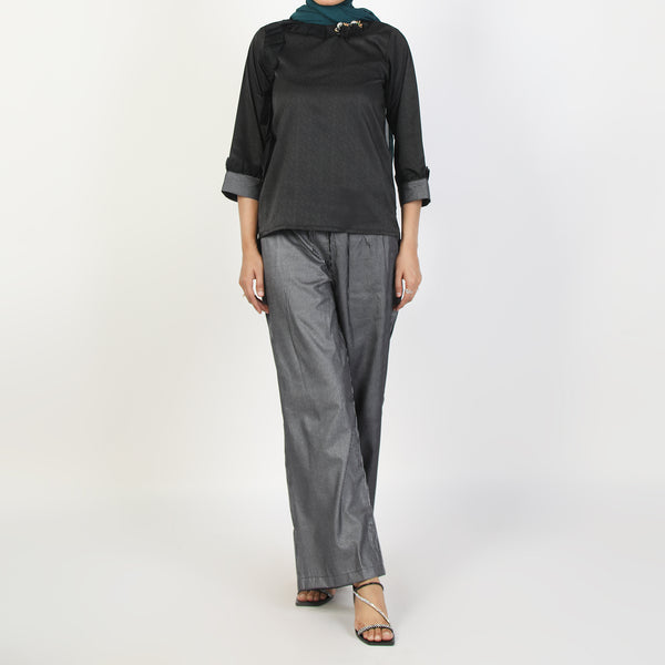 Eminent Women's Silk Co-Ord Suit - Black