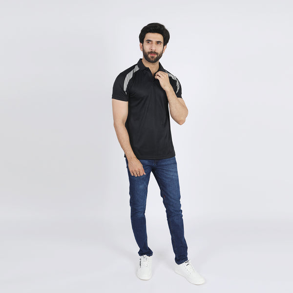 Men's Half Sleeves Polo T-Shirt - Black