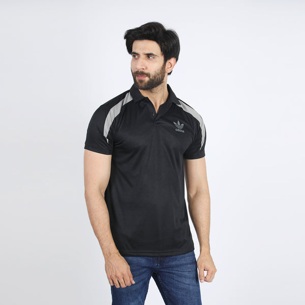 Men's Half Sleeves Polo T-Shirt - Black