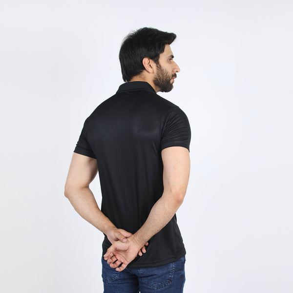 Men's Half Sleeves Polo T-Shirt - Black