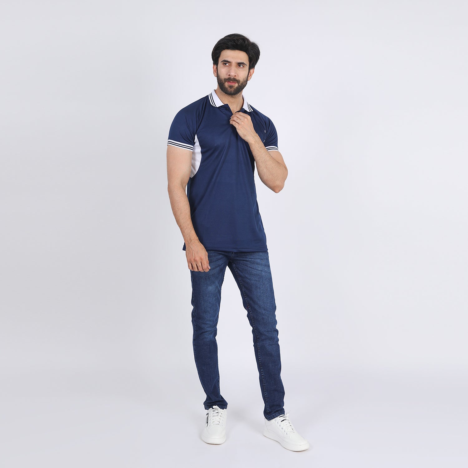 Men's Half Sleeves Polo T-Shirt - Navy Blue, Men's T-Shirts & Polos, Chase Value, Chase Value