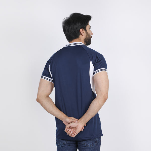 Men's Half Sleeves Polo T-Shirt - Navy Blue