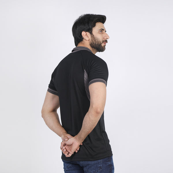 Men's Half Sleeves Polo T-Shirt - Black