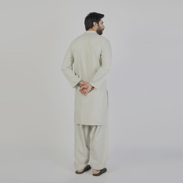Men's Slim Fit Shalwar Suit - Pista