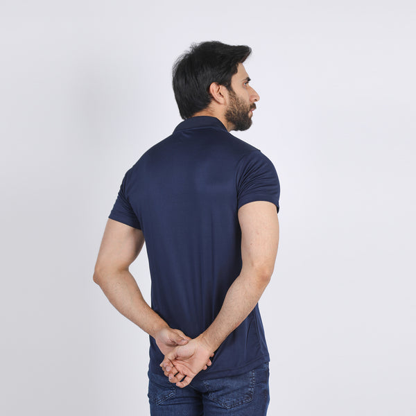Men's Half Sleeves Polo T-Shirt - Navy Blue