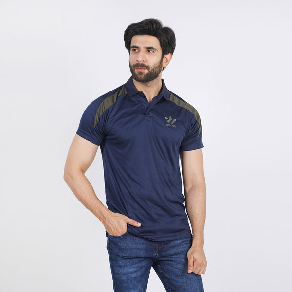 Men's Half Sleeves Polo T-Shirt - Navy Blue