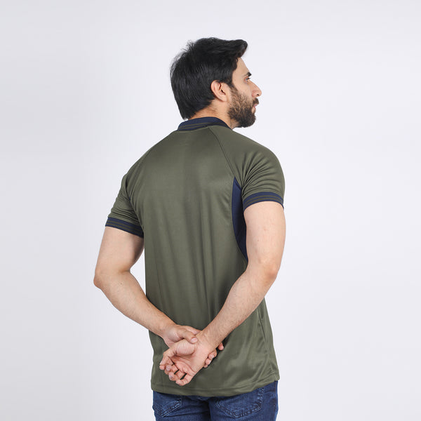 Men's Half Sleeves Polo T-Shirt - Green